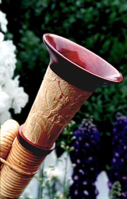RMA Bchel with an African Bloodwood Bell Ring and a Bell Carving by Doug Pauls
